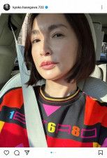 長谷川京子　バランスボールを使った腹筋運動中の姿に「何気にすごいことしてる」「キツそう」の声