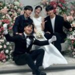 “過剰警備騒動”ビョン・ウソク、親友チュ・ウジェと結婚式に出席…明るい笑顔で近況
